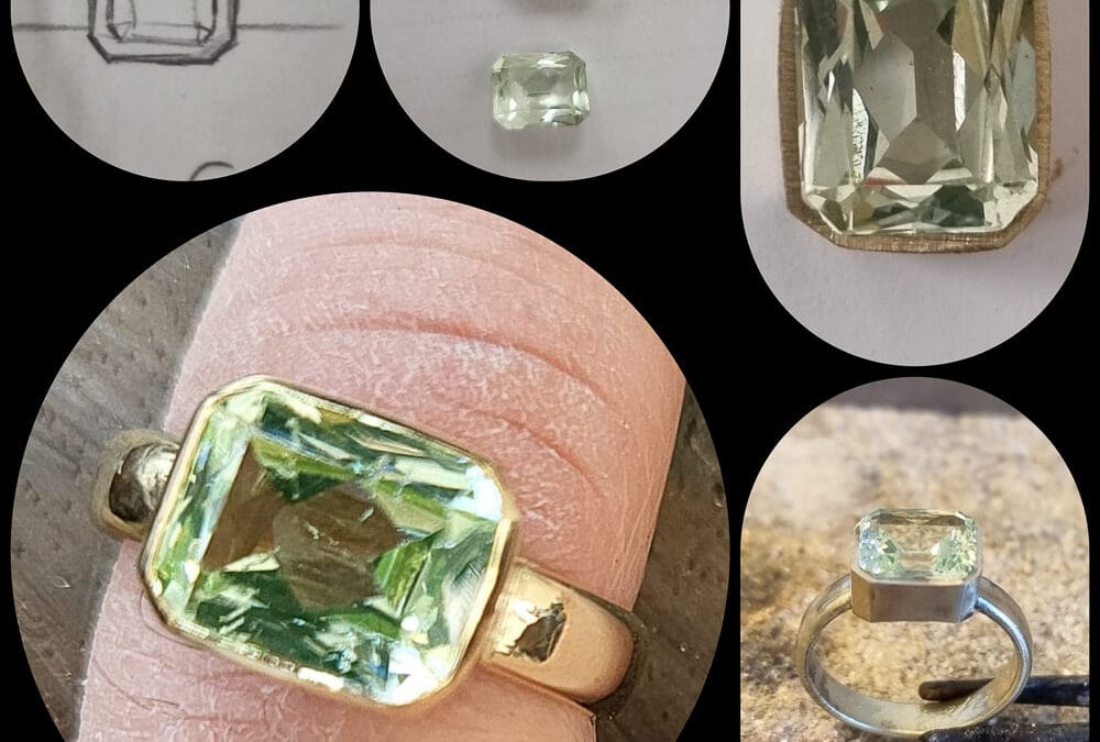 Trouwring peridot steen